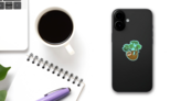 Rosy Cheeks Sloth Hanging On Tree Branch Sticker on a Phone (New) example