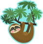 Rosy Cheeks Sloth Hanging On Tree Branch Sticker