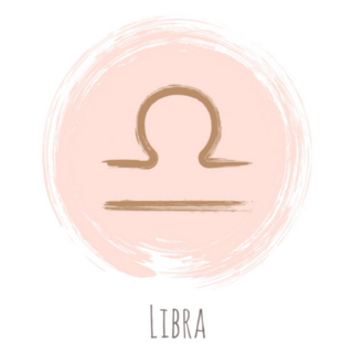 Rosy Gold Libra Zodiac Symbol Sticker