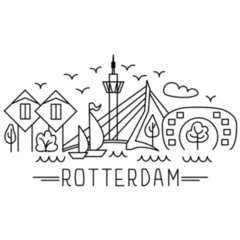 Rotterdam, The Netherlands Abstract Silhouette. Sticker