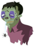 Rotting Green Zombie and Spider Sticker