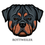 Rottweiler Dog Label Sticker