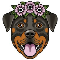 Rottweiler Flower Crown Sticker