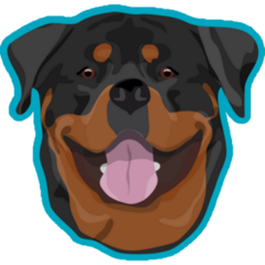 Rottweiler Head Icon Sticker