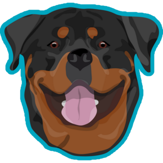 Rottweiler Head Icon Sticker