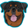 Rottweiler Head Icon Sticker