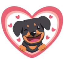 Rottweiler Heart Sticker
