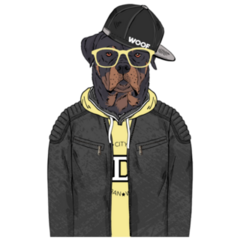 Rottweiler Hipster Sticker