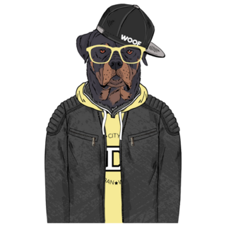 Rottweiler Hipster Sticker