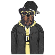 Rottweiler Hipster Sticker