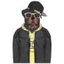 Rottweiler Hipster Sticker