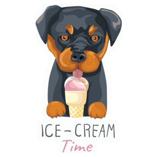 Rottweiler Ice Cream Sticker