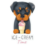 Rottweiler Ice Cream Sticker