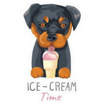 Rottweiler Ice Cream Sticker