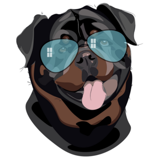 Rottweiler In Glasses Sticker