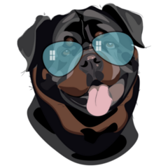 Rottweiler In Glasses Sticker