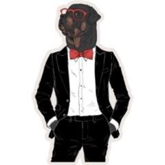 Rottweiler In Tuxedo Sticker