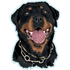 Rottweiler Light Blue Sticker