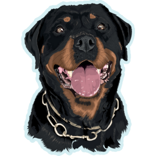Rottweiler Light Blue Sticker