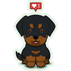 Rottweiler Love Icon Sticker