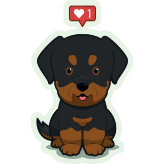 Rottweiler Love Icon Sticker