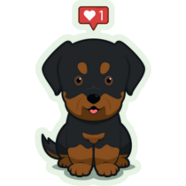 Rottweiler Love Icon Sticker