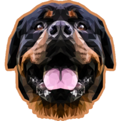 Rottweiler Low Poly Sticker