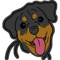 Rottweiler On Black Sticker