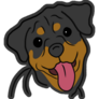 Rottweiler On Black Sticker