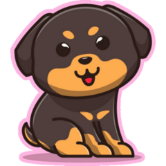 Rottweiler On Pink Sticker