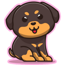 Rottweiler On Pink Sticker