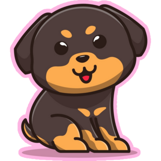 Rottweiler On Pink Sticker
