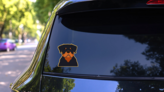 Rottweiler On Yellow Sticker on a Rear Car Window (New) example