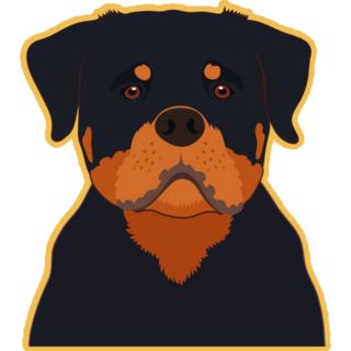 Rottweiler On Yellow Sticker
