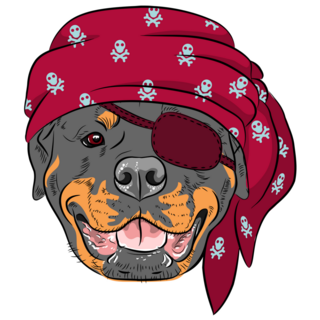 Rottweiler Pirate Sticker