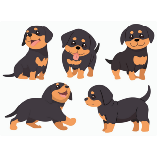 Rottweiler Pup Sticker Sheet