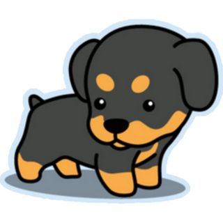 Rottweiler Puppy Blue Sticker