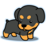 Rottweiler Puppy Blue Sticker