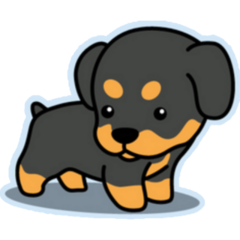 Rottweiler Puppy Blue Sticker
