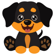 Rottweiler Puppy Cartoon Sticker