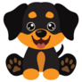 Rottweiler Puppy Cartoon Sticker