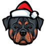 Rottweiler Santa Hat Sticker