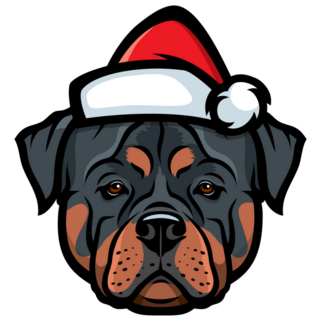 Rottweiler Santa Hat Sticker