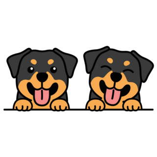 Rottweiler Twins Sticker