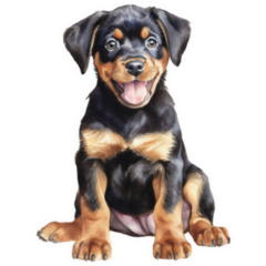 Rottweiler Watercolor Pup Sticker