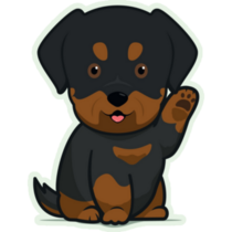 Rottweiler Waving Sticker