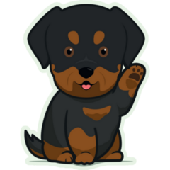 Rottweiler Waving Sticker