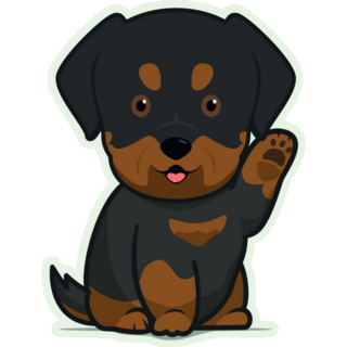 Rottweiler Waving Sticker