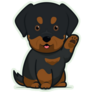 Rottweiler Waving Sticker