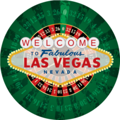 Roulette Wheel With Las Vegas Sign Sticker